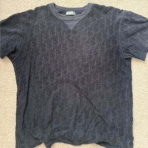 Christian Dior Navy Blue Terrycloth Monogram Shirt – Men’s